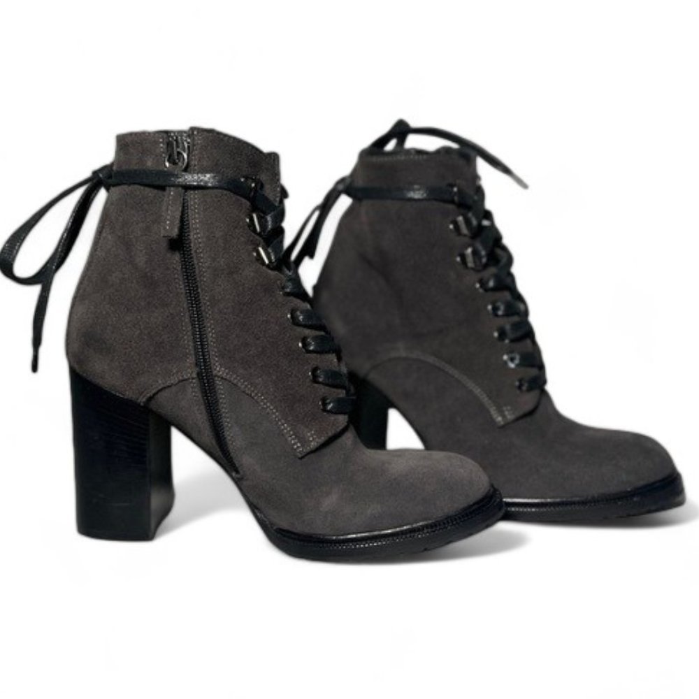 M. Gemi The Alpestre Waterproof Charcoal Grey Suede Lace-Up Booties - Picture 4 of 6